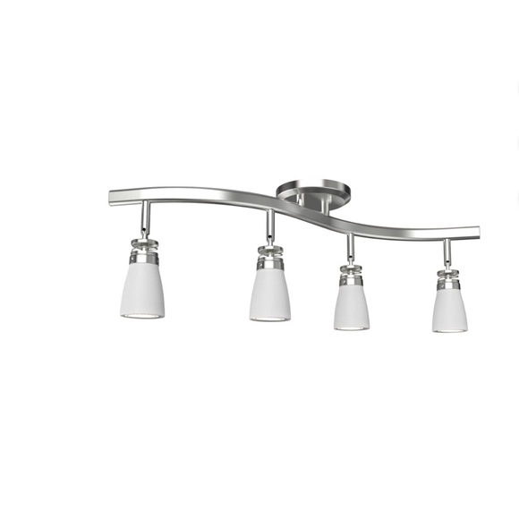 4-Light Traditional Track Lighting Set, Satin Nickel - Picture 8 of 14